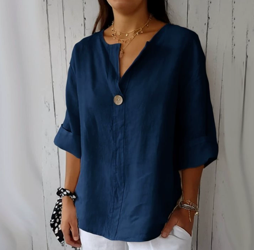 Summer Clothing Linen - Plus Size Women's V-Neck Cotton Linen
