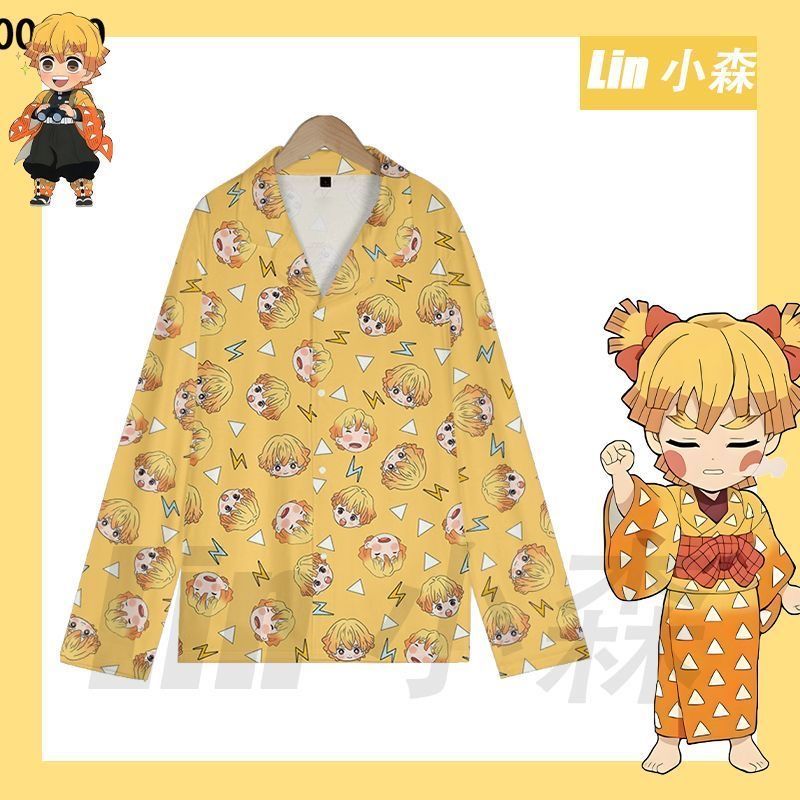 Summer Clothing For Teens - Summer Cute Demon Slayer Zenitsu Pajamas