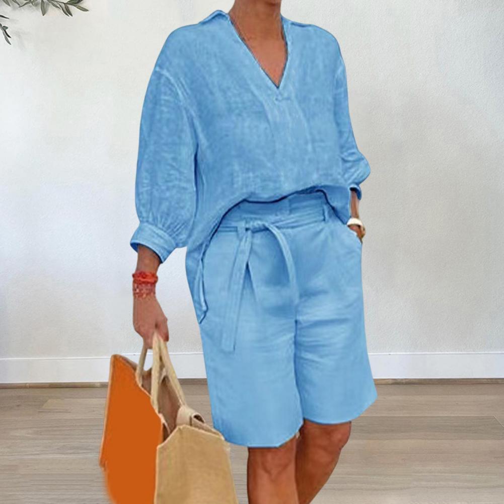 Summer Clothing Linen - Cotton Linen Women's Two Piece Set