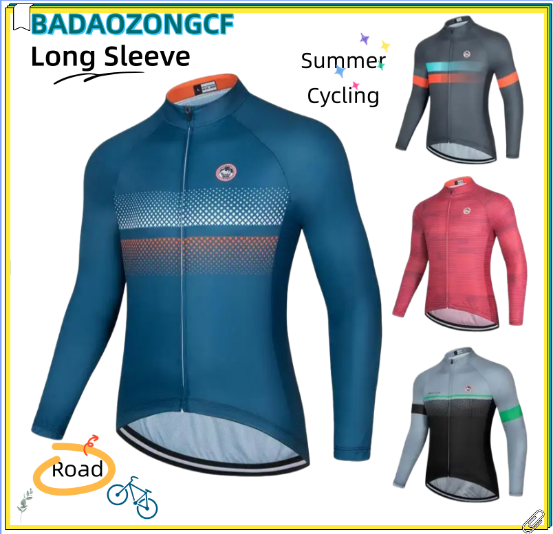 Yours Clothing Summer Jackets - New Autumn Cycling Jersey Long Sleeve