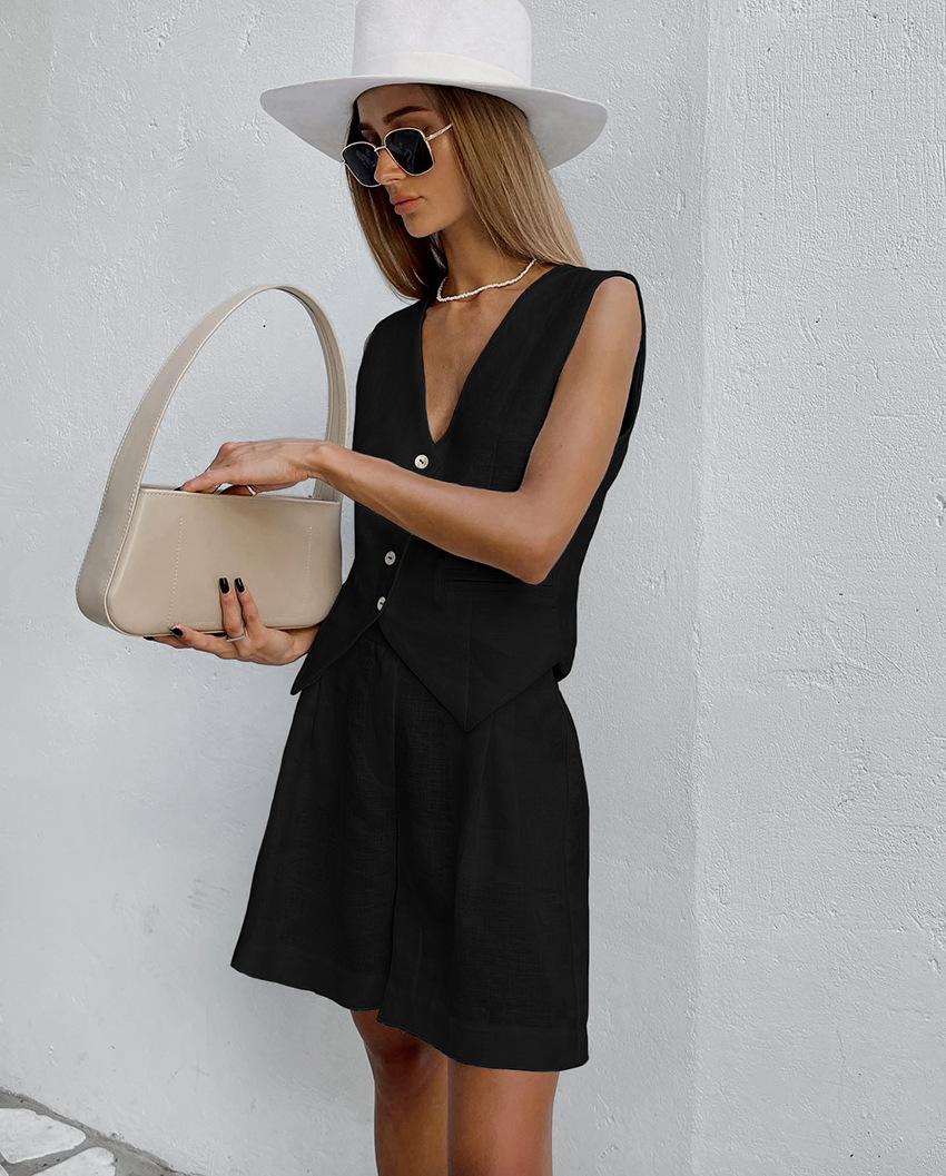 2025 New Suit Vest + Shorts Se - Summer Clothing Linen 评论和价格
