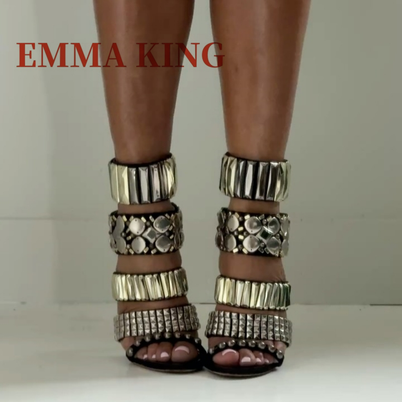 Black Embellished Ankle Strap  - Summer Clothing Dress 评论和价格