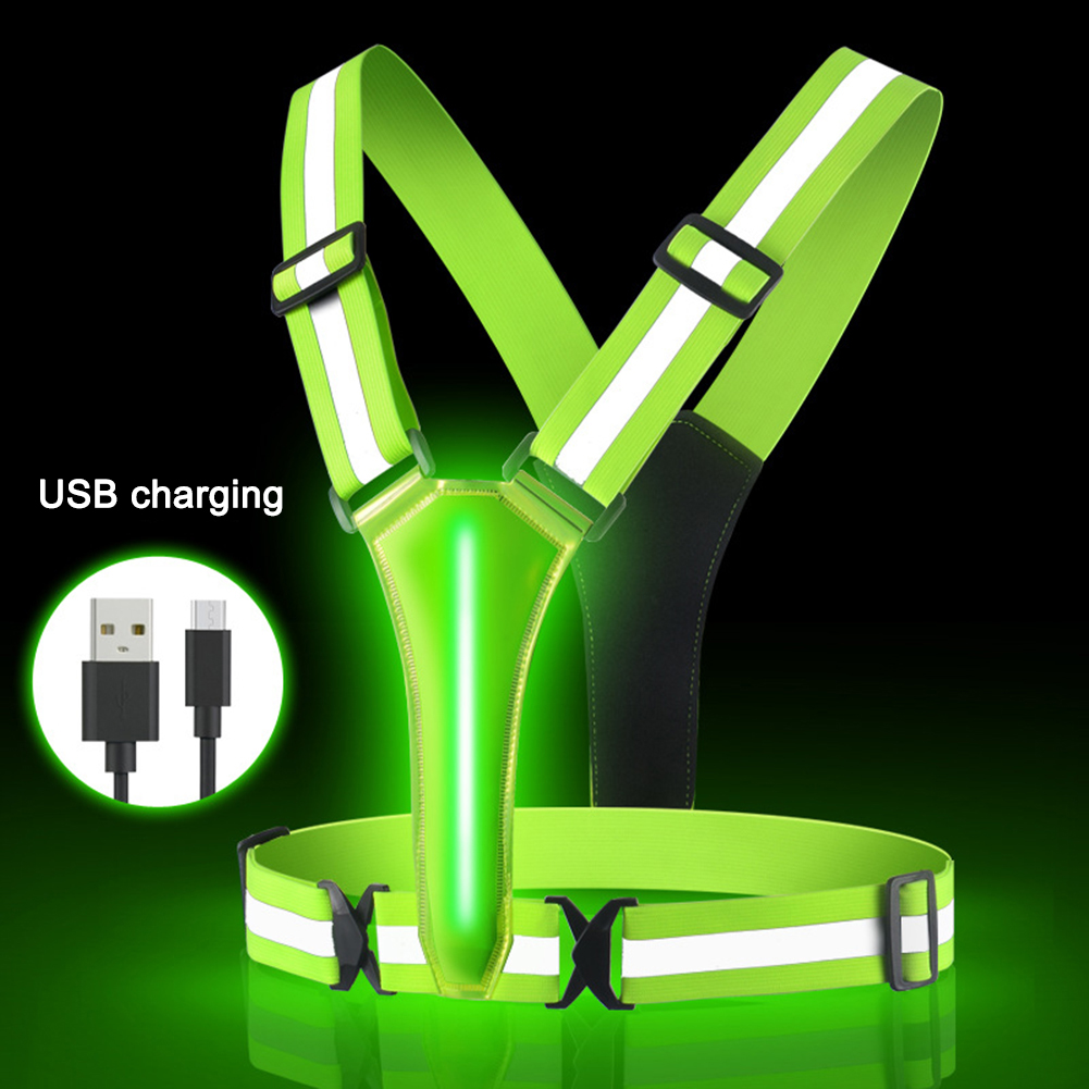 LED Running Vest USB Rechargea - Summer Nights Clothing 评论和价格