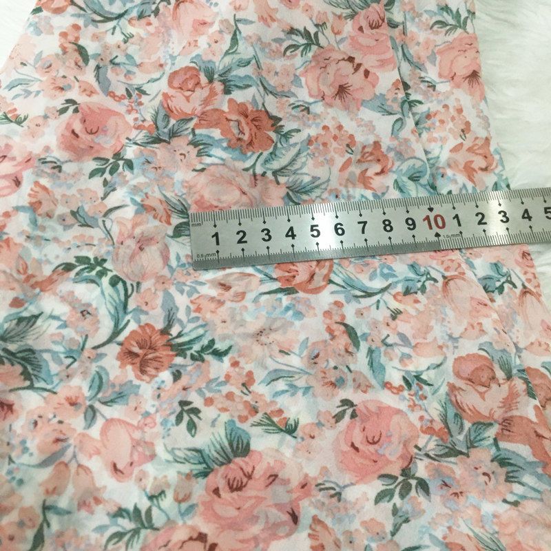 2/3m Floral Print Chiffon Fabr - Summer Clothing Material 评论和价格