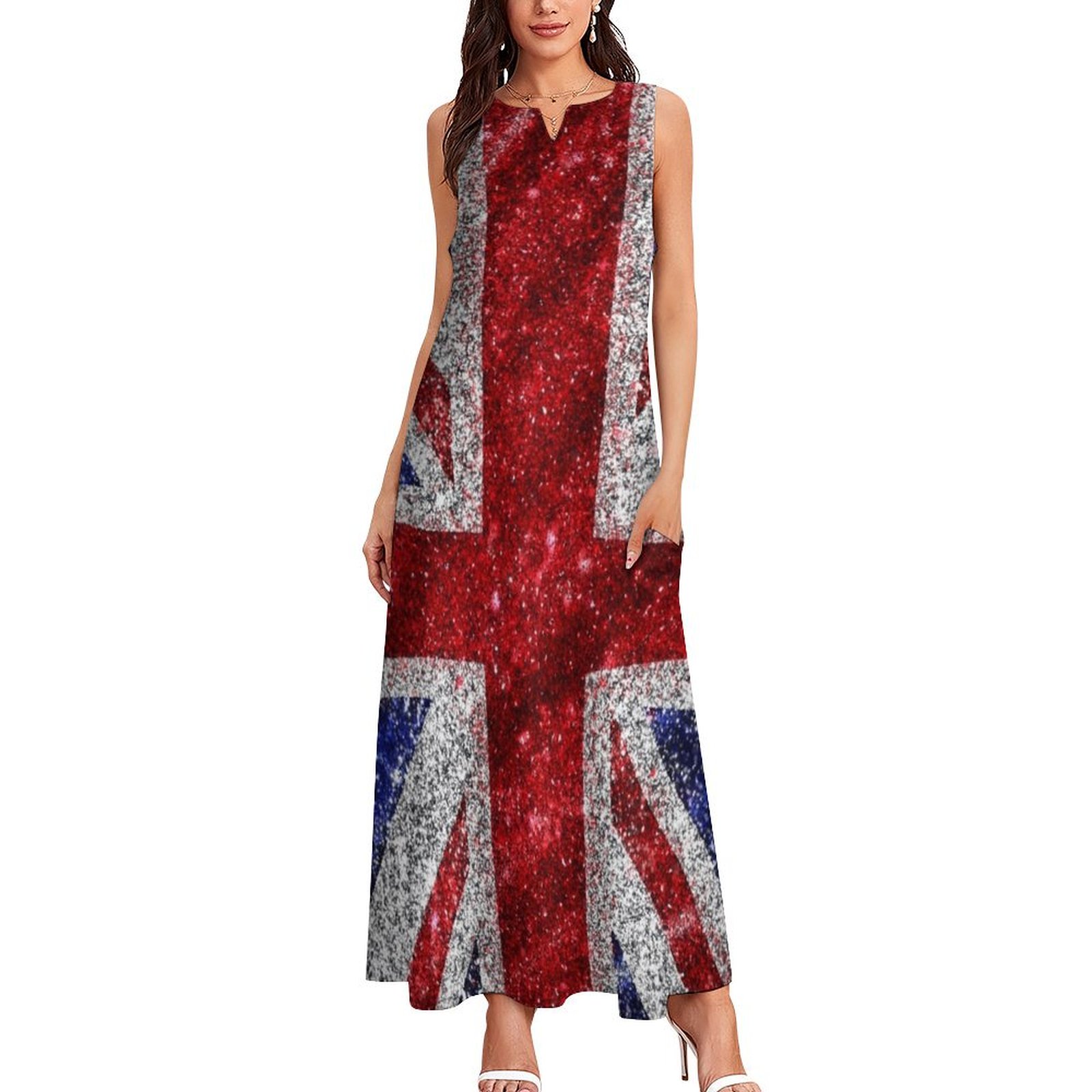 Faux Glitter Union Jack Flag U - Womens Summer Clothing Uk 评论和价格