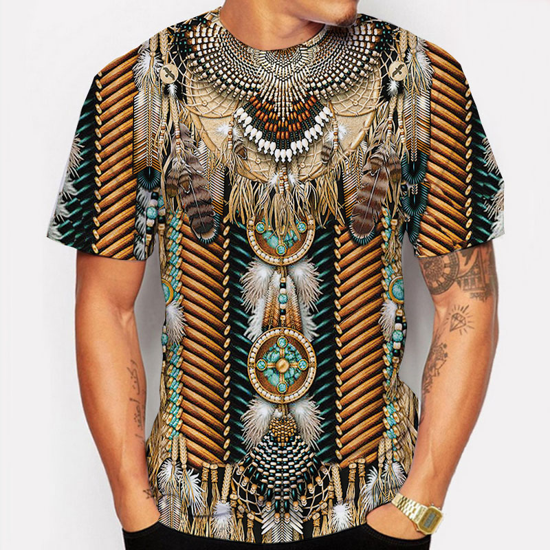 Indian T-Shirts Ethnic Style 3 - Indian Summer Vintage Clothing 评论和价格