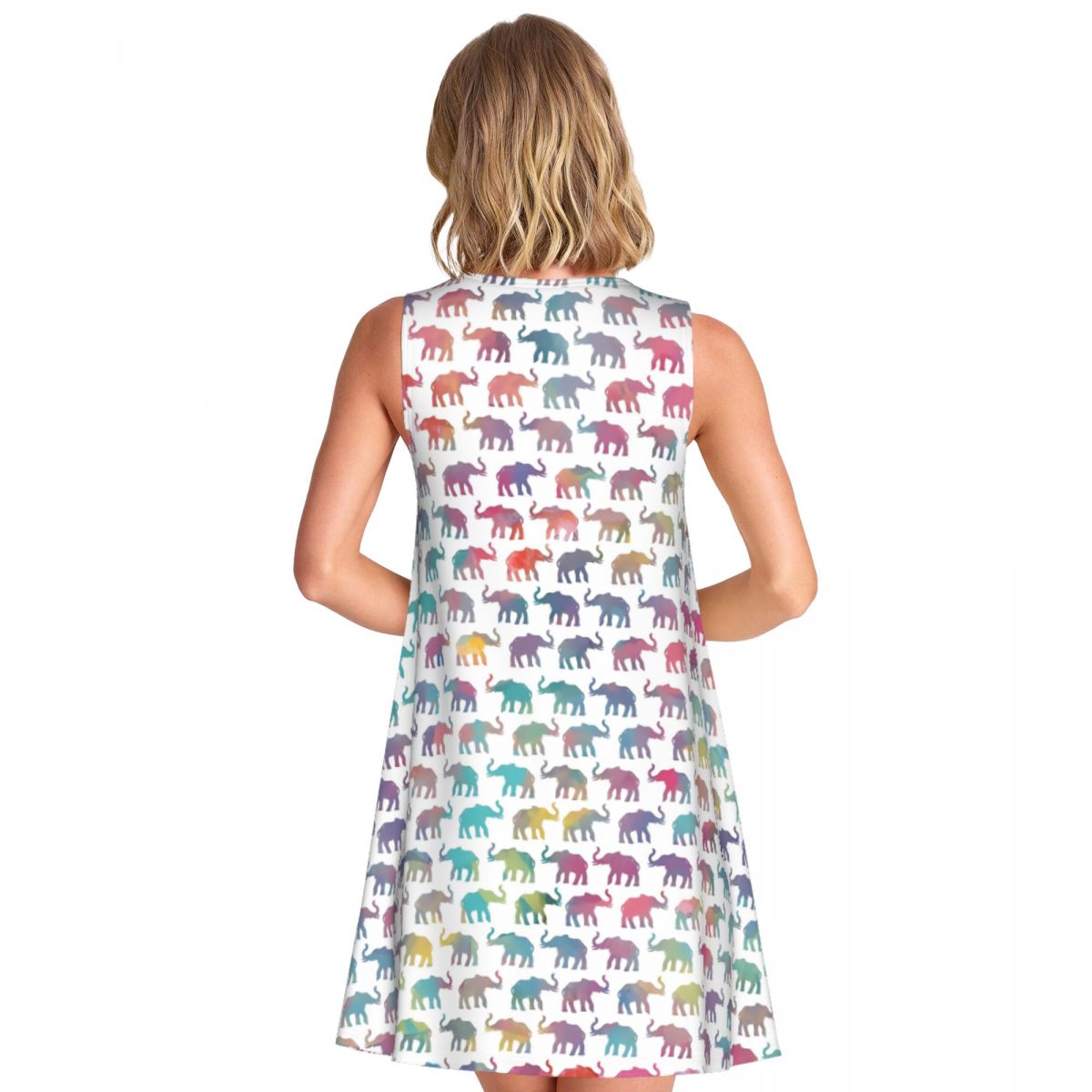 Colorful Elephant Tank Dress E - Summer Clothing Online 评论和价格