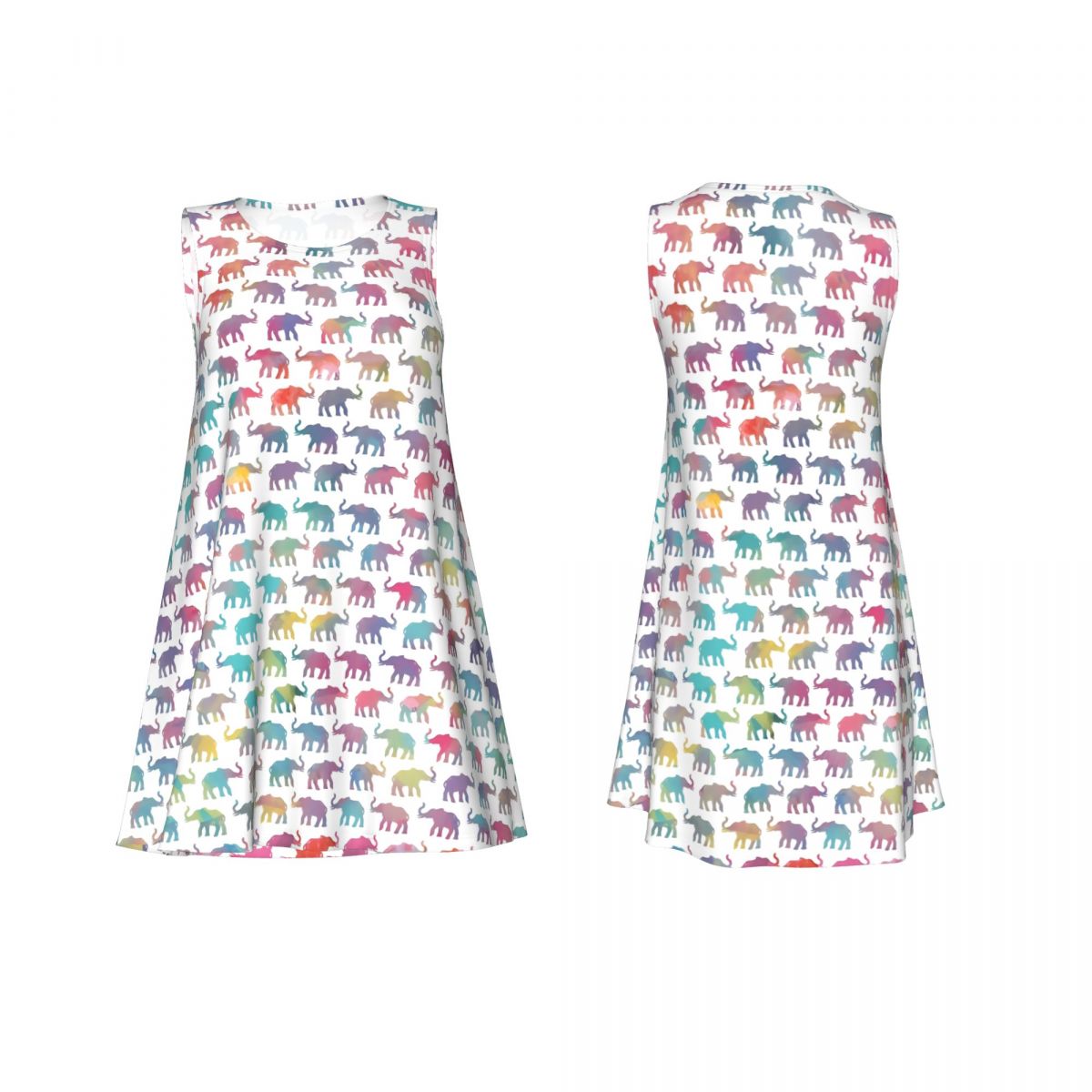 Colorful Elephant Tank Dress E - Summer Clothing Online 评论和价格