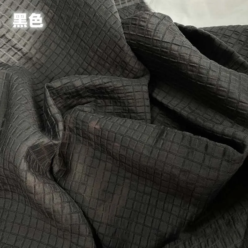 Cream Yellow Checkered Fabric  - Summer Clothing Material 评论和价格