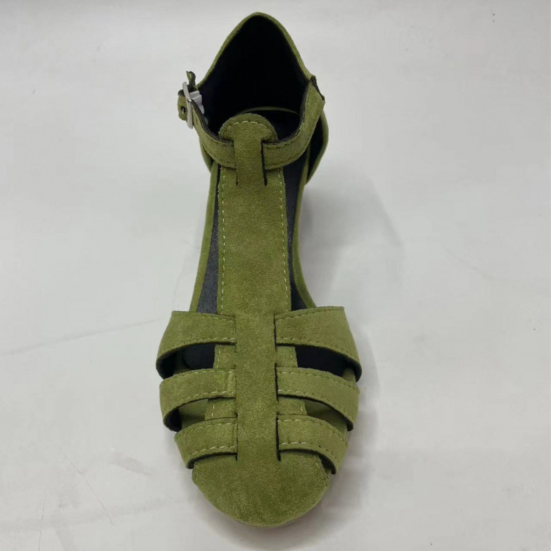 Women's Green Suede Kitten Hee - Summer Clothing Dress 评论和价格