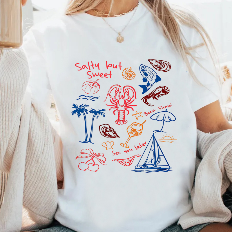 Salty But Sweet T Shirt Men Wo - Summer Vibes Clothing Men 评论和价格