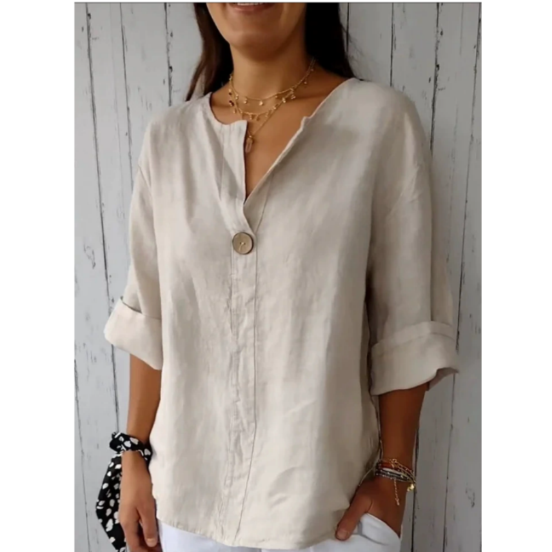 Plus Size Women's V-Neck Cotto - Summer Clothing Linen 评论和价格