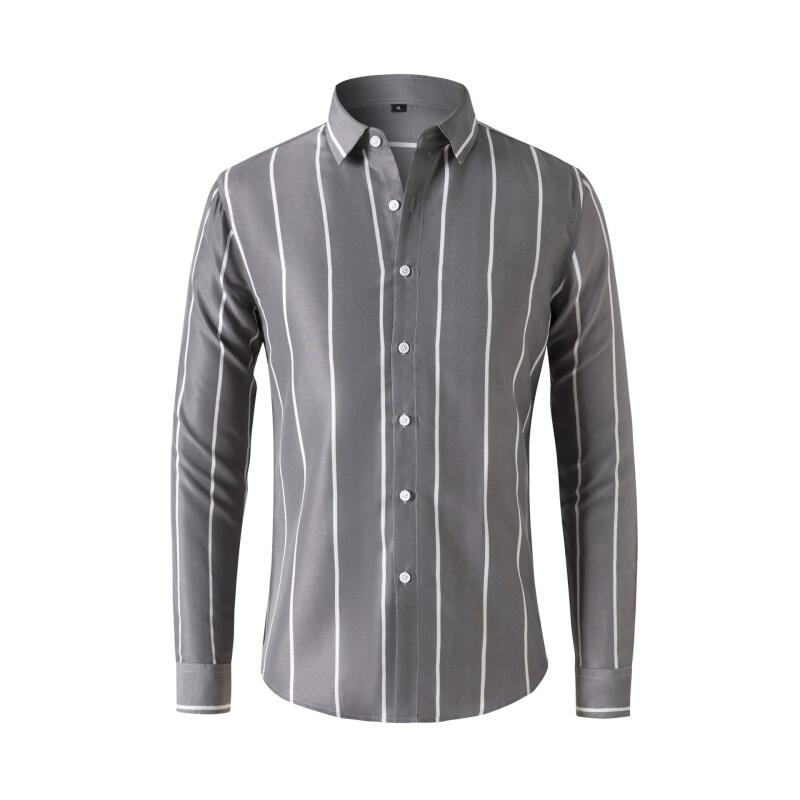 Men's Striped Dress Shirt Long - Summer Clothing Dress 评论和价格