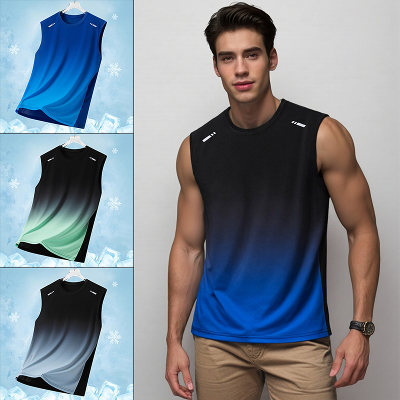 Men Gradient Sports Vest Light - Summer Clothing For Teens 评论和价格