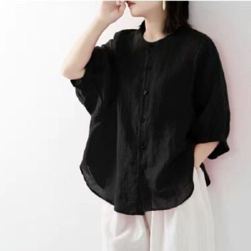 Cotton and linen shirt women's - Summer Clothing Linen 评论和价格