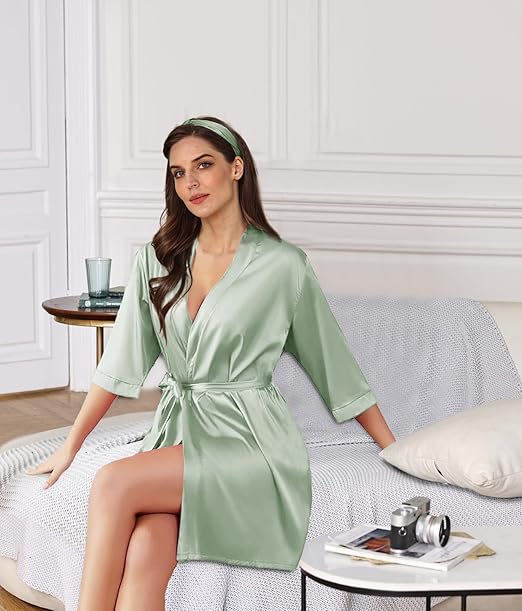 Sexy Silk Satin Night Kimono R - Summer Nights Clothing 评论和价格