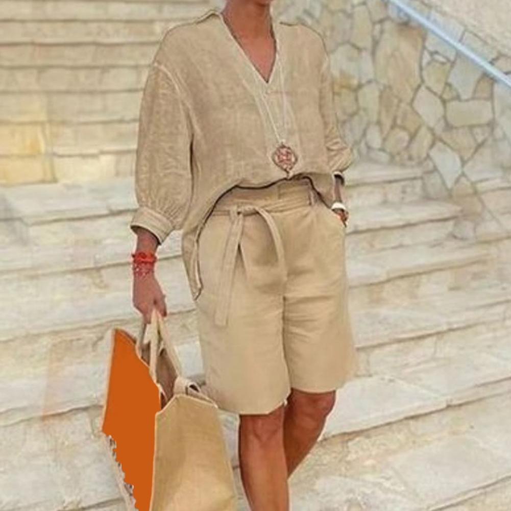 Cotton Linen Women's Two Piece - Summer Clothing Linen 评论和价格