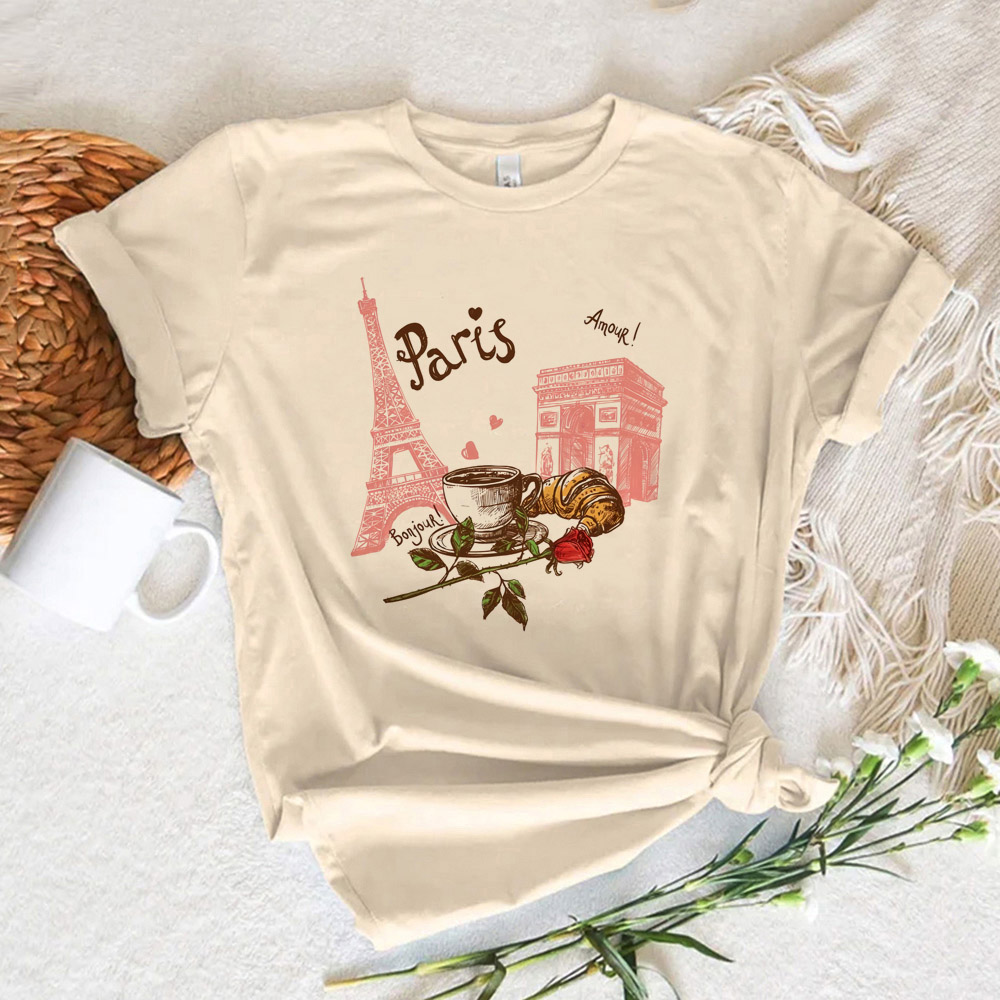 Paris Printed Women's T-shirt  - Summer Clothing In Paris 评论和价格