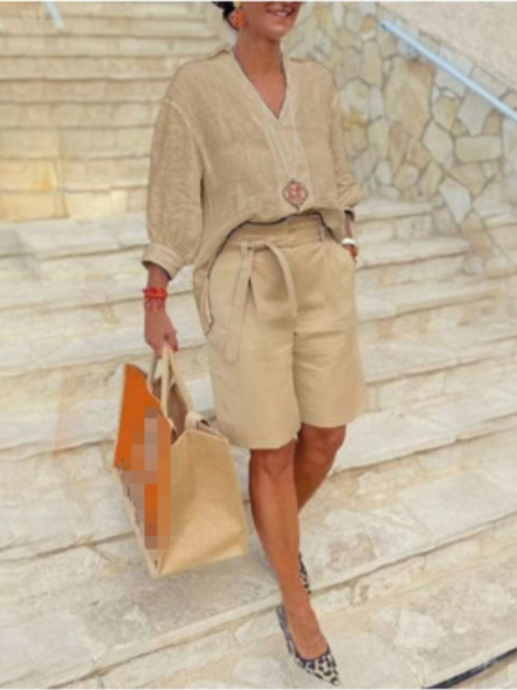 Women Suits Elegant Style Two  - Summer Clothing Linen 评论和价格