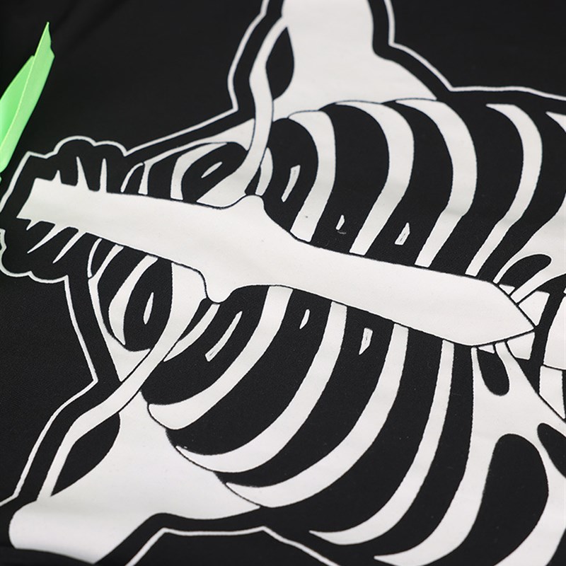 Black Glowing Skeleton Costume - Summer Light Clothing 评论和价格