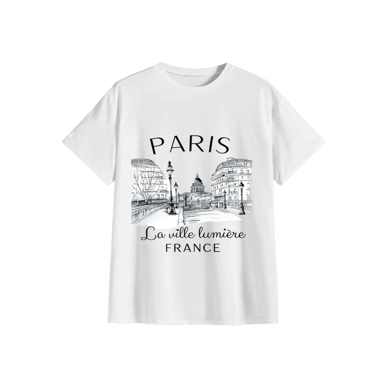 90s T Shirt Paris Women Print  - Summer Clothing In Paris 评论和价格