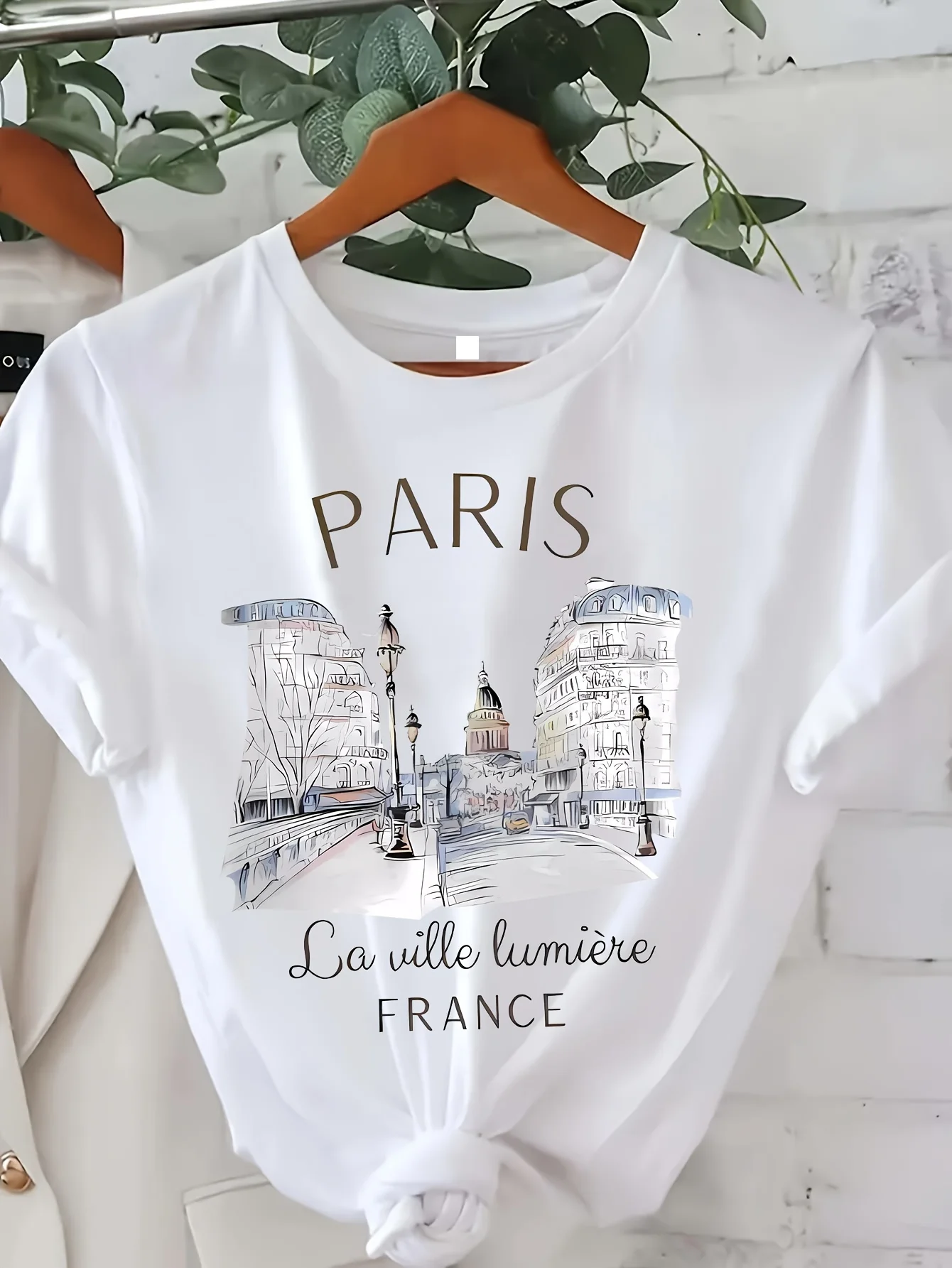 90s T Shirt Paris Women Print  - Summer Clothing In Paris 评论和价格