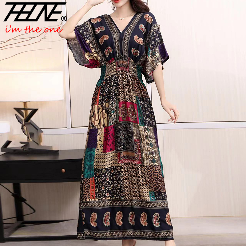 Women Dress Summer 2024 Maxi L - Indian Summer Vintage Clothing 评论和价格