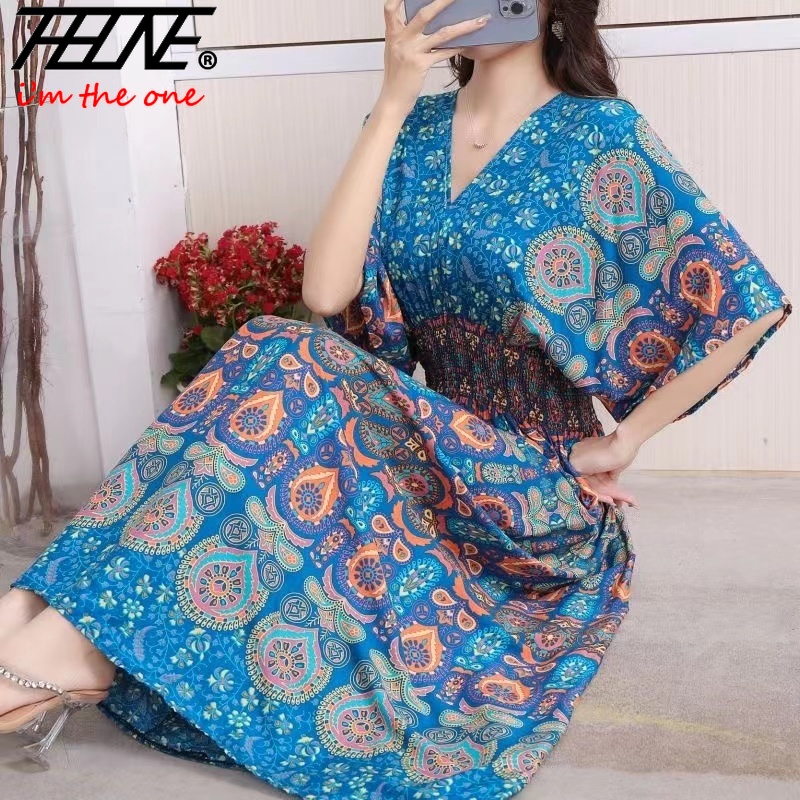 Women Dress Summer 2024 Maxi L - Indian Summer Vintage Clothing 评论和价格