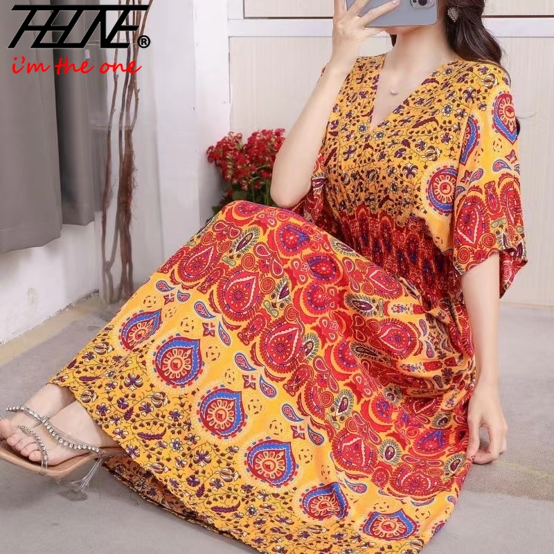 Women Dress Summer 2024 Maxi L - Indian Summer Vintage Clothing 评论和价格