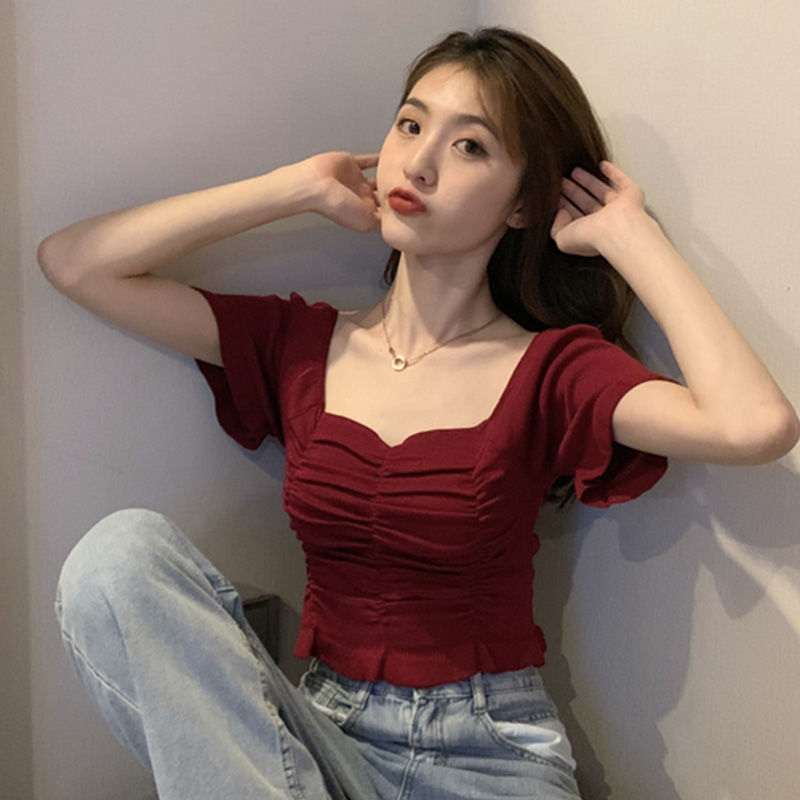 Knitted Fashion Blouse Woman R - Summer Clothing For Teens 评论和价格