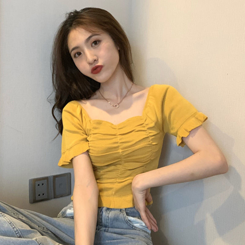 Knitted Fashion Blouse Woman R - Summer Clothing For Teens 评论和价格