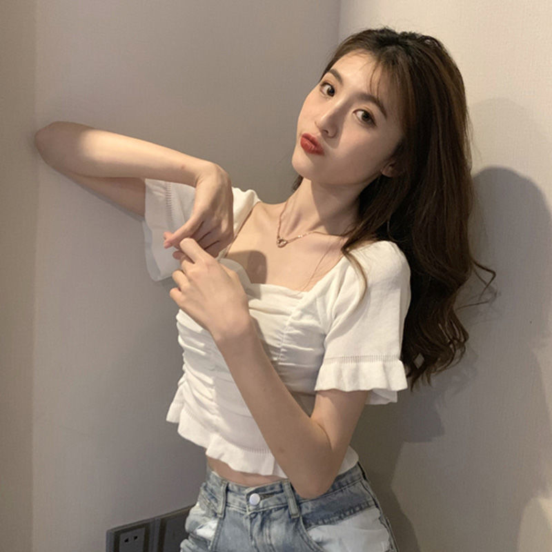 Knitted Fashion Blouse Woman R - Summer Clothing For Teens 评论和价格
