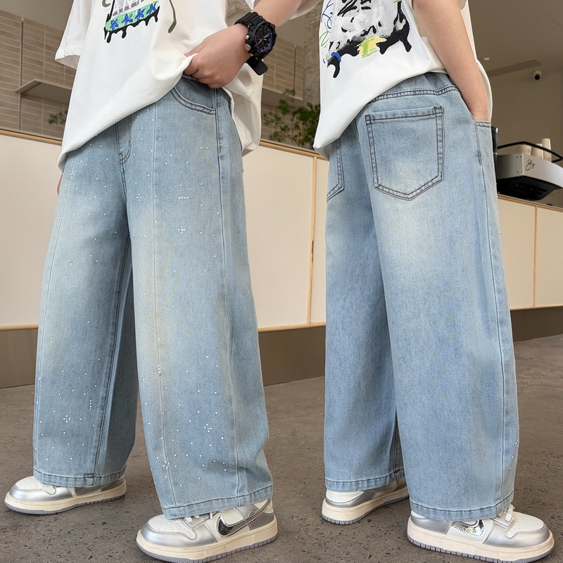Boys' Summer Jeans with Rhines - Summer Clothing For Teens 评论和价格