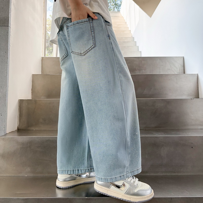 Boys' Summer Jeans with Rhines - Summer Clothing For Teens 评论和价格