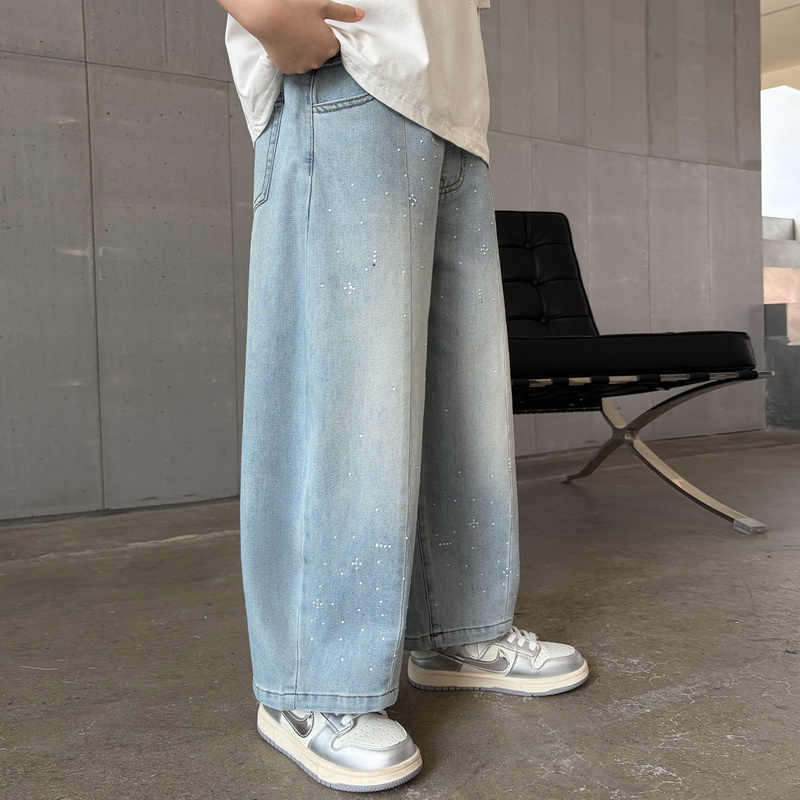 Boys' Summer Jeans with Rhines - Summer Clothing For Teens 评论和价格