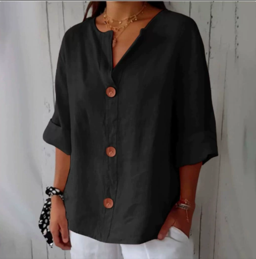 Plus Size Loose Shirt&Blouses  - Summer Clothing Linen 评论和价格